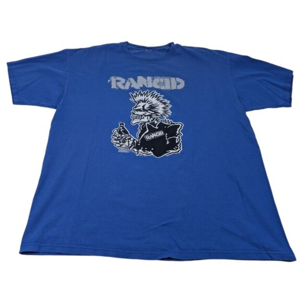 Vintage Y2K Rancid Size XL Blue Punk Rock Band‎ Shirt 2003